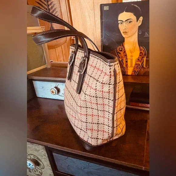 Coach Hampton Wool Tweed and Leather Tote - Picture 5 of 10